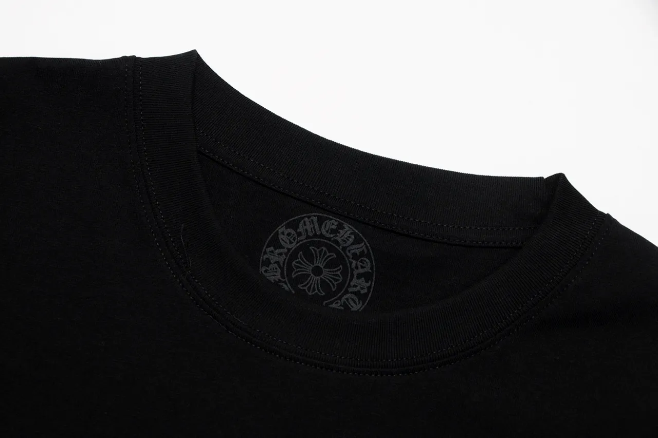 P150 Chrome Hearts Sanskrit Rainbow Horseshoe Print Cross Short Sleeves Size: SMLXL Color: Black White